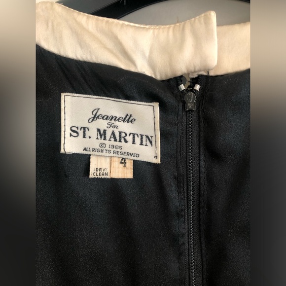 Vintage Black Sequined Cocktail Dress 80’s Long Sleeve Jeanette for St. Martin S - Picture 9 of 9